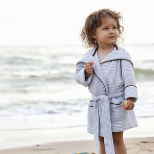 Baby blue waffle bathrobe for kids