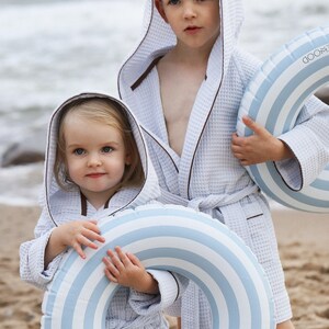 Baby blue waffle bathrobe for kids