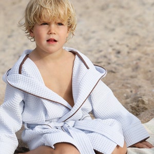 Baby blue waffle bathrobe for kids