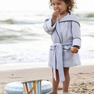 Baby blue waffle bathrobe for kids