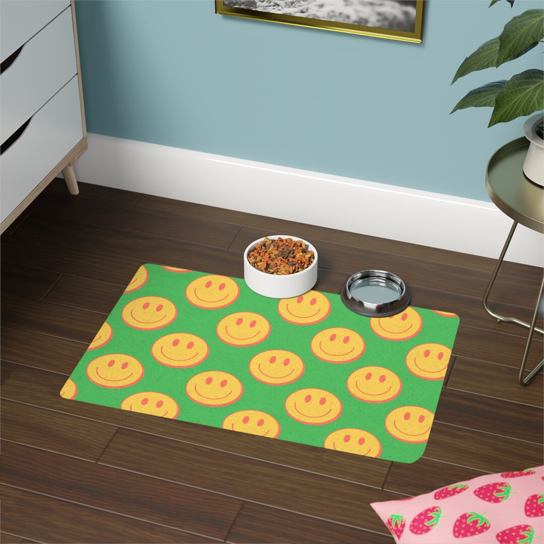 Happy Glow Pet Food Mat 12x18 nonslip Pet Food Mat, Large Pet Placemat