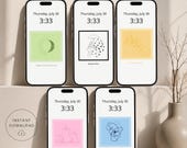 Aesthetic Phone Wallpaper Pack of 5, Feminine Minimalist iPhone Wallpapers, Pastel Lock Screen Bundle, Soft Girl Digital Backgrounds