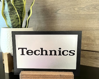 Technics Logo Placard, Retro Shelf Art, Audiophile Gift, Technics Vintage Emblem, Vintage Technics Art, Gift For Him, Shelf Art, Fathers Day