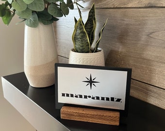 Marantz Logo Placard, Retro Shelf Art, Music Room Art, Audiophile Gift, Marantz Vintage Emblem, Vintage Marantz, Gift For Him, Fathers Day