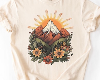 Mountain Nature Shirt, Nature Shirt, Comfort Colors, Mountain Shirt, Nature Hiking Shirt, Outdoor Shirt, National Parks,boho nature