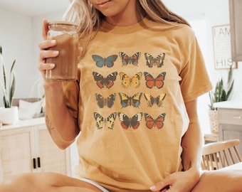 Vintage Butterfly Shirt, Positive Sayings Shirt, Nature Lover T-Shirt, Comfort Colors Tee, Gift For Her,Plus Size TShirts, Moth Boho TShirt,