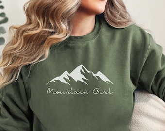 Bergsweater meisje, campingsweater, avontuur wacht, bergsweater, natuursweater, zonsondergangsweater, wandeltrui
