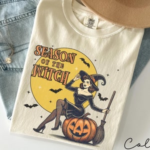 Season of the Witch Shirt Funny Vintage Halloween Tshirt Cute Retro Horror Social Club Tee Fall Party Trendy Spooky Clothing Comfort Colors