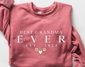Personalized Grandma Est Sweatshirt, New Grandma Gift, Gender Reveal, Nana Sweatshirt, Pregnancy Announcement Gift, Est. Customized Year