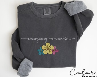 Sweat infirmière urgentiste, sweat couleurs confort, pull infirmière urgentiste, sweat-shirt ras du cou infirmière urgentiste, cadeau de remerciement pour infirmière urgentiste,