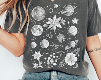Celestial Shirt, Astrology Shirt, Stars Moon Shirt, Aesthetic Shirt, Mystical Shirt, Moon Phase Shirt, Astronomy Shirt, Mystic, Retro Tee