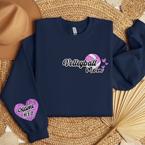 Customized Volleyball Sweatshirt, Your Name Volleyball Shirt, Custom Sleeve Sweater, Game Day Shirt, Volleyball Mom Shirt,Volleyball Shirt
