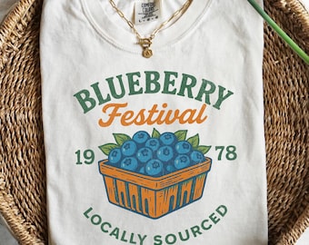 Cute Fruit Shirt, Cottagecore Blueberry Shirt, Blueberry Festival Shirt, Summer Time Tee, Tropical Summer Vacation Shirt, Gardener Shirt,