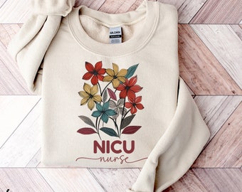 Bloemen Nicu Sweatshirt, Nicu Nurse Gifts, Nicu Sweatshirts, Nicu Sweaters, Nicu Team Sweater, Nicu Nurse Life Shirt, Neonatale Intensive Care