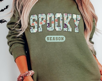 Cute Spooky Season Sweatshirt,Halloween Sweatshirt, Womens Halloween Sweatshirt, Cute Fall Sweater, Gift For Halloween, Spooky Season Shirt