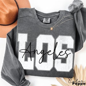 LA Sweatshirt, Los Angeles Sweatshirt, Varsity Aesthetic, Travel Destination Gift, Gift From Los Angeles, Unisex Crewneck Sweatshirt