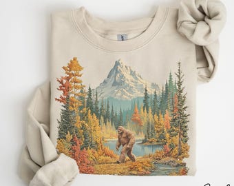 Big Foot Retro Nature Sweatshirt, Big Foot Shirt, 90s Nature Outfit Crewneck, Americana Nostalgia