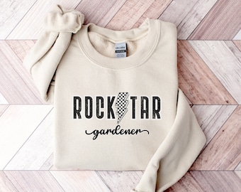Tuinshirt, Rockstar Gardener, Garden Mom Sweatshirt, Plant Lady, Tuincadeau, Tuinmama Cadeau, Tuinliefhebber