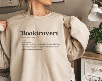 Booktrovert Sweatshirt, Book Lover Sweatshirt For Women, English Teacher Gift, Bookish Girl Sweat, Bookworm Sweatshirt, Gift For Librarian,