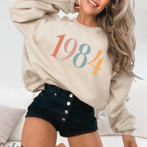 Custom Birth Year Sweatshirt, Personalized Birthday Gift, 1984 Sweater, 40th Turning 40 Forty Years Old, Turning 30 Gift, Birthday Gift Mom