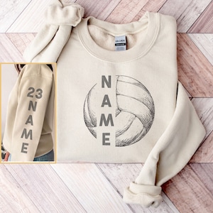 Custom Volleyball Sweatshirt, Volleyball Sweatshirt Gift, Highschool College Volleyball Gift, Gift for Volleyball Player, Custom Number Name