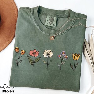 Comfort Colors® Wildflower Shirt, Floral Cottagecore Shirt, Botanical Shirt, Flower Shirt, Nature Shirt, Wildflower Tshirt,Wild Flower Shirt