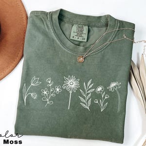Comfort Colors® Wildflower Shirt, Floral Cottagecore Shirt, Botanical Shirt, Flower Shirt, Nature Shirt, Wildflower Tshirt,Wild Flower Shirt