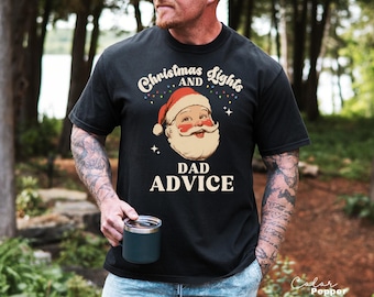 Comfort Colors® クリスマス パパシャツ、クリスマス パパギフト、パパシャツ、ファミリー クリスマスシャツ、ホリデー パパシャツ ファミリー、レトロサンタ、