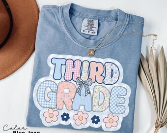 Comfort Colors Third Grade Teacher Shirt, Coquette Bow 3rd Grade Teacher Shirt, Third Grade Teacher Tshirt, Elementary Teacher Crew Group