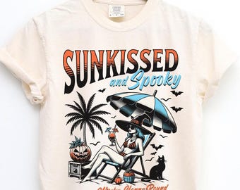 Summer Halloween Shirt, Halloween Summer Shirt, Sunkissed and Sooky Tee, Summer Vacation Shirt, Witch Beach Shirt, Comfort Colors