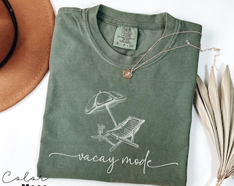 Vacation Beach Shirt, Vacay Mode, Comfort Color Oversized Tshirt, Summer Shirt, Oversized Shirt, Trendy Beach Shirt, Vacation Shirt,
