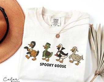 Halloween Goose Shirt, Spooky Goose Comfort Colors Shirt, Funny Halloween, Silly Goose Shirt, Fall Crewneck, Silly Goose T-shi