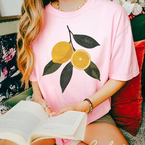 Vintage Lemons Tshirt, Comfort Colors Summer Lemon Shirt, Cottagecore Citrus Shirt, Lemon Print Tshirt, Fruit Shirt, Gift For Her image 2