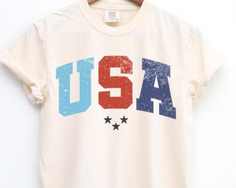 Koszulka damska USA, Koszulka z okazji 4 lipca, Koszulka z okazji Dnia Niepodległości, Koszulka z okazji 4 lipca, Koszulka z okazji Dnia Pamięci, Koszulka patriotyczna, Koszulka retro patriotyczna,