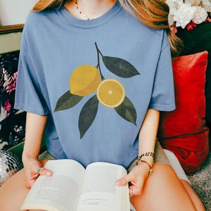 Vintage Lemons Tshirt, Comfort Colors Summer Lemon Shirt, Cottagecore Citrus Shirt, Lemon Print Tshirt, Fruit Shirt, Gift For Her image 6