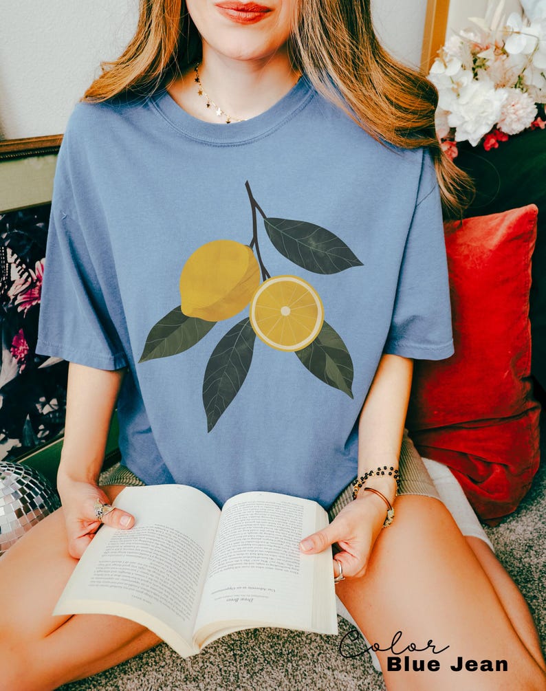 Vintage Lemons Tshirt, Comfort Colors Summer Lemon Shirt, Cottagecore Citrus Shirt, Lemon Print Tshirt, Fruit Shirt, Gift For Her image 6