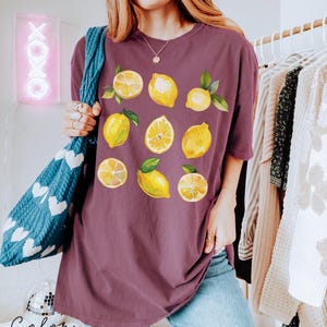 Vintage Lemons Tshirt, Comfort Colors Summer Lemon Shirt, Cottagecore Citrus Shirt, Lemon Print Tshirt, Fruit Shirt, Gift For Her image 5