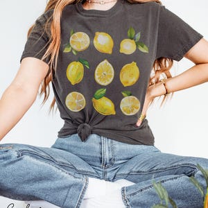 Vintage Lemons Tshirt, Comfort Colors Summer Lemon Shirt, Cottagecore Citrus Shirt, Lemon Print Tshirt, Fruit Shirt, Gift For Her image 7