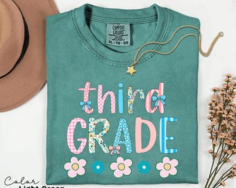 Comfort Colors Third Grade Teacher Shirt, Coquette Bow 3rd Grade Teacher Shirt, Third Grade Teacher Tshirt, Elementary Teacher Crew Group