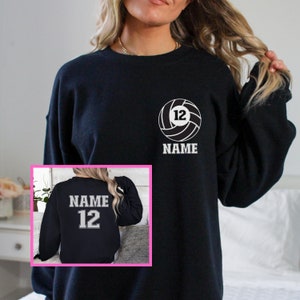 Custom Volleyball Sweatshirt, Volleyball Sweatshirt Gift, Highschool College Volleyball Gift, Gift for Volleyball Player, Custom Number Name