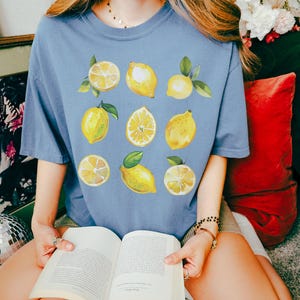 Vintage Lemons Tshirt, Comfort Colors Summer Lemon Shirt, Cottagecore Citrus Shirt, Lemon Print Tshirt, Fruit Shirt, Gift For Her image 6