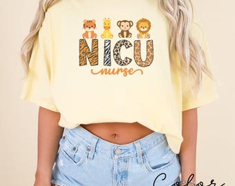 NICU Nurse Shirt, NICU Nurse Animal T-shirt, NICU Nurse Gift, Nurse Appreciation Gift, Neonatal Intensive Care Unit Tshirt, Comfort Colors