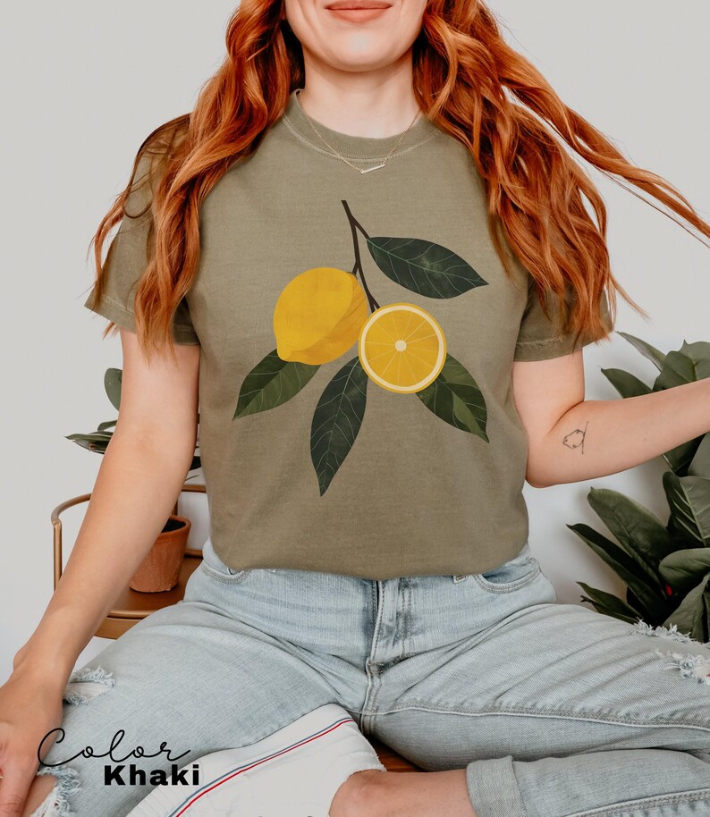 Vintage Lemons Tshirt, Comfort Colors Summer Lemon Shirt, Cottagecore Citrus Shirt, Lemon Print Tshirt, Fruit Shirt, Gift For Her image 8