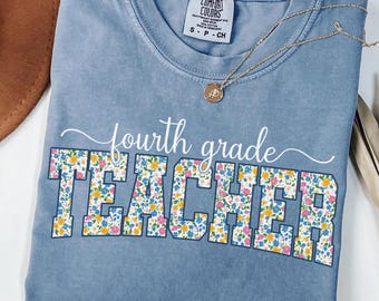 Comfortkleuren vierde leerjaar shirt leraar, Coquette 4e leerjaar T-shirt, vierde leerjaar geschenk waardering leraar, shirt basisschool