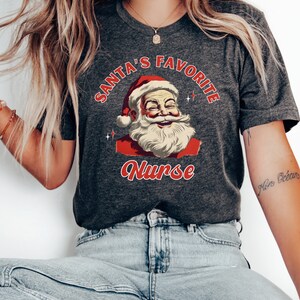 Santa's Favorite Nurse Christmas Shirt, Nursing School T Shirt, Christmas Shirt,Christmas Nursing Gift,Nurse Gift for Woman