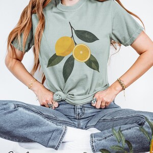 Vintage Lemons Tshirt, Comfort Colors Summer Lemon Shirt, Cottagecore Citrus Shirt, Lemon Print Tshirt, Fruit Shirt, Gift For Her image 3