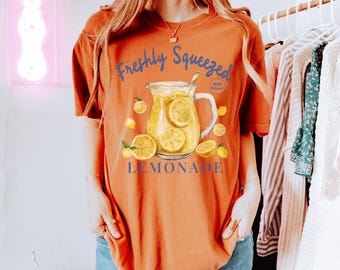 レディースサマーTシャツ、レモネードシャツ、レモンシャツ