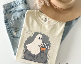 Comfort Colors® Halloween Shirt, Cute Halloween Ghost Shirt, Halloween Women's Shirt, Fall Shirt, Halloween Party Shirt, Spooky Season Shirt