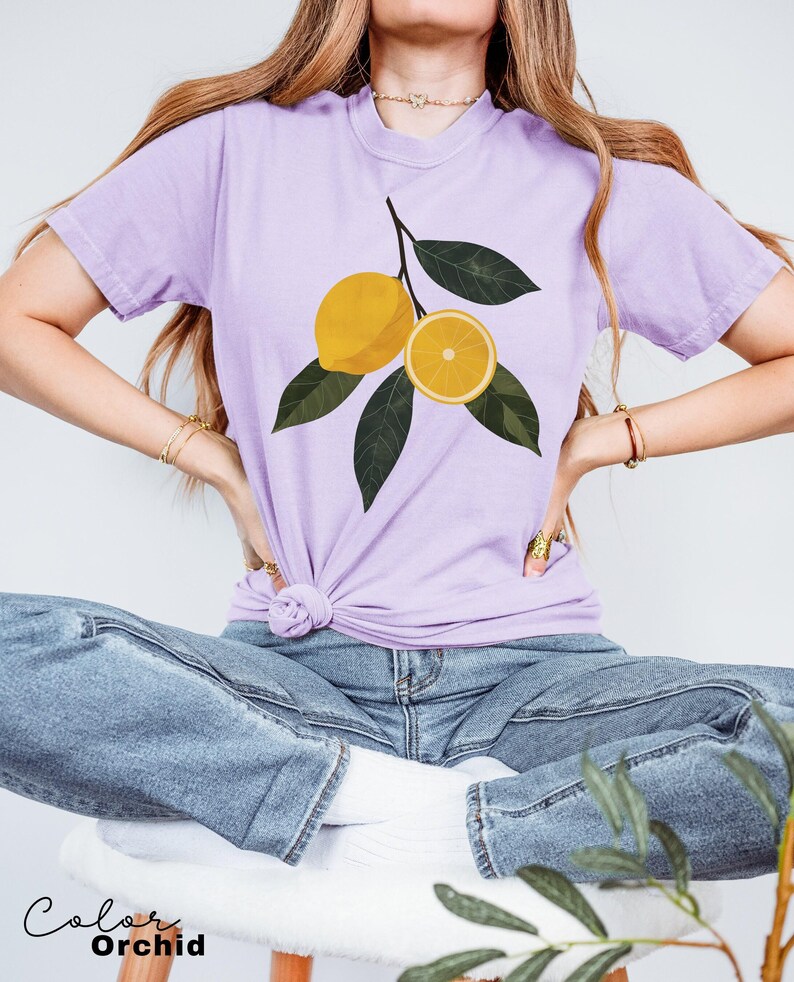 Vintage Lemons Tshirt, Comfort Colors Summer Lemon Shirt, Cottagecore Citrus Shirt, Lemon Print Tshirt, Fruit Shirt, Gift For Her image 7