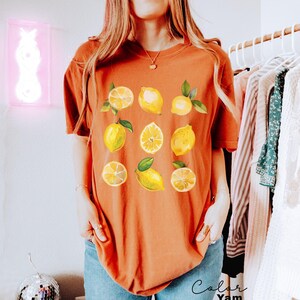 Vintage Lemons Tshirt, Comfort Colors Summer Lemon Shirt, Cottagecore Citrus Shirt, Lemon Print Tshirt, Fruit Shirt, Gift For Her image 8